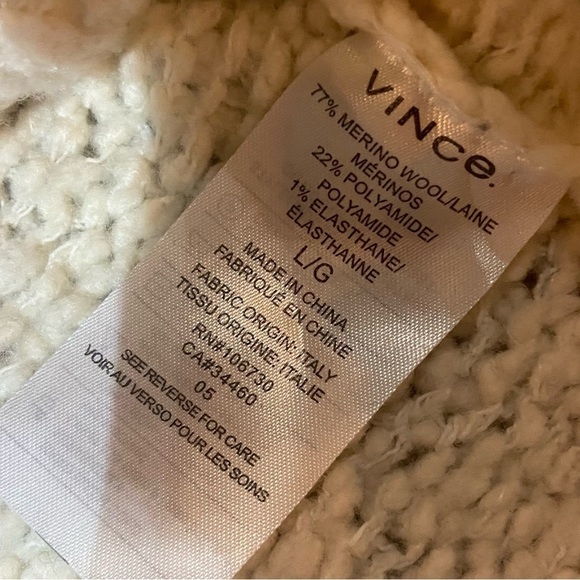 Vince Merino Wool Nubby Knit Sweater in Milk Sz L - Picture 10 of 10